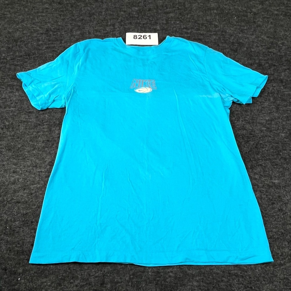 Nike T Shirt Mens Medium Blue Logo Crew Neck Short Sleeve Casual Sportswear